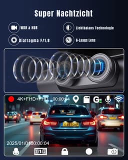 Core® Dashcam Voor en Achter - Dashcam - Dashcam Voor Auto - Zwart - 6cm x 12xm x 7cm — thumbnail 5