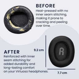 kwmobile 2x oorkussens geschikt voor JBL Tune T760NC / T750BTNC / T710BT / T700BT - Earpads voor koptelefoon in zwart — thumbnail 5