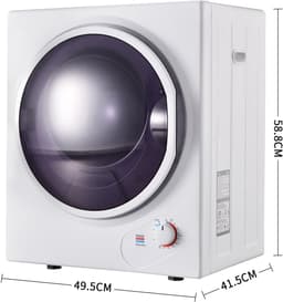 OKWISH Wasdroger Wandmontage – 2,5 Kg – Timer Tot 200 Min – Staal – Wit – Stil En Ruimtebesparend Drogen — thumbnail 2