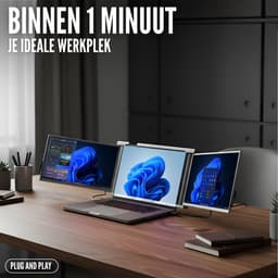 Triple Portable Monitor Expert 14" MultiCable - Full HD Draagbare monitor met USB-C & HDMI - Tri screen - Plug & Play - Incl. Draagtas — thumbnail 3