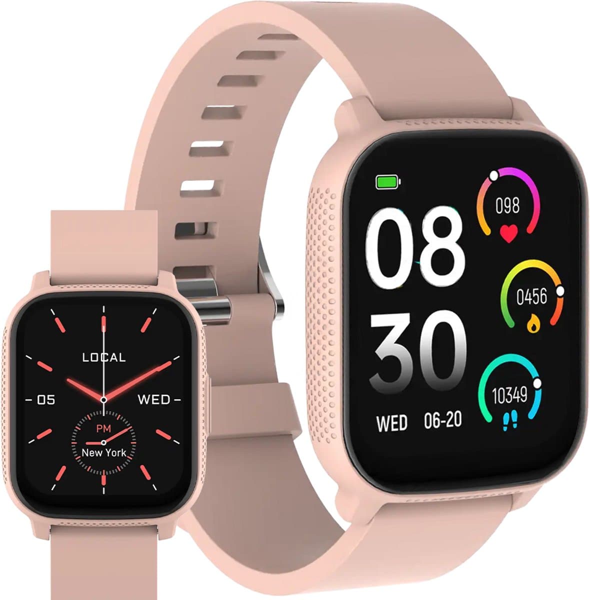 Denver Smartwatch - Android iOS - Notificaties - Sporthorloge - Hartslagmeter - Saturatiemeter - Slaapmonitor - SWC184RO - Roze — afbeelding 1