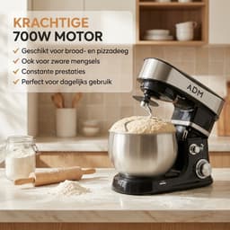 Keukenmachine – 3L Mengkom – Keukenrobot met Mixerfunctie – Zwart — thumbnail 4
