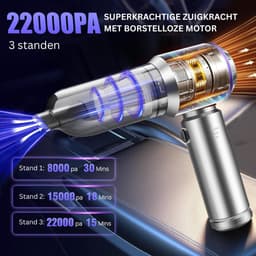 CLVP® Kruimeldief Draadloos - Auto Stofzuiger - Handstofzuiger - Zilver — thumbnail 3