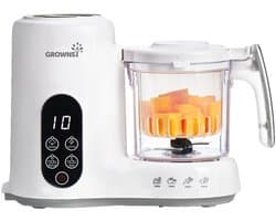 GROWNSY Babyvoedingsbereider met stoommand, stoompan, mixer en sterilisator in één apparaat, BPA-vrij, voor gezonde zelfgemaakte babyvoeding, BPA-vrij