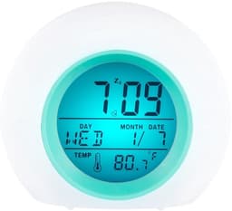 Digitale LED-wekker voor kinderen, met instelbare kleurtemperatuur, geschikt als nachtlampje voor binnen, bedlampje, ideaal voor kinderkamers, geschikt voor zowel jongens als meisjes, en een leuk cadeau. (Batterijen niet inbegrepen) — thumbnail 3