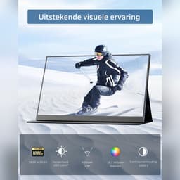SNJY® Portable Monitor - Draagbare Monitor - Draagbaar Scherm - 15,6 Inch - 1920×1080 FHD - Zwart — thumbnail 5