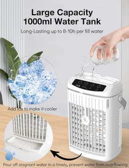 Mobiele Airco - Airconditioning - Ventilatoren - Airco Zonder Afvoerslang - Luchtkoeler — thumbnail 4