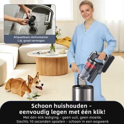 Grenintol - Steelstofzuiger - Steelstofzuiger Draadloos - Snoerloze stofzuiger -85000Pa/500W - LED - Max 60 Min Werktijd - 1,6 L Stofbak - HEPA Filter - 4 Snelheden-Geschikt Voor Tapijt, Harde Vloeren en Dierenhaar — thumbnail 2