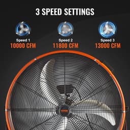 VEVOR Trommelventilator Vloerventilator Standventilator 3 Snelheden 220W 88x34x94CM — thumbnail 4