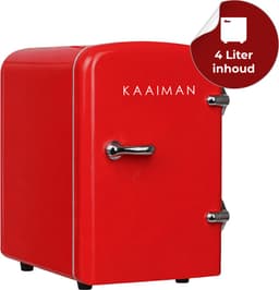 Kaaiman® Mini Koelkast 4L - Kleine Koelkast 12V/220V - Cosmetische Koelkast - Warm en Koud Functie - Skincare Fridge - Minikoelkast Slaapkamer - Rood — thumbnail 1