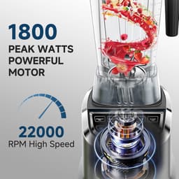 Krachtige 2-in-1 Blender met Twee Mixcontainers - 1800W Keukenmachine — thumbnail 4
