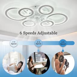 Ronde LED Plafondventilator met Verlichting en Afstandsbediening - Dimbare Woonkamerlamp — thumbnail 4