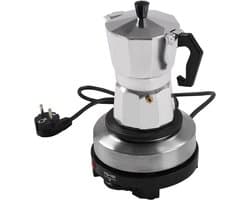 Elektrische Espressomaker Mokka Pot Aluminium voor 3 Kopjes - Wit