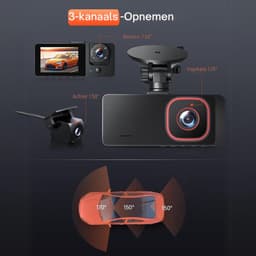 Quvo® Dual Dashcam - Dashcam Voor Auto 1080p - Voor en Achter Camera – Zwart - 11cm x 2cm x 6cm — thumbnail 5