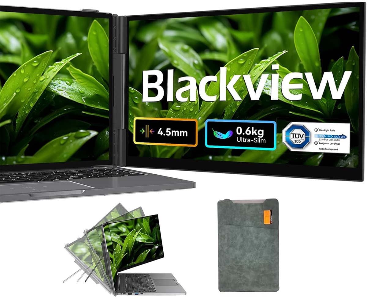 Blackview SCM6 Portable Monitor - 14 inch 1080P Draagbaar Scherm - 100% sRGB - Laptopscherm: 13-17,3" - Laptop Scherm Uitbreider - Laptop Scherm Uitbreider - Grijs — afbeelding 1