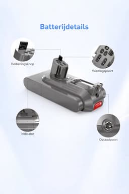 Accu geschikt voor Dyson V11, Outsize en V15 - 'Click Type' (Li-ion/6000mAh/25.2V) — thumbnail 2