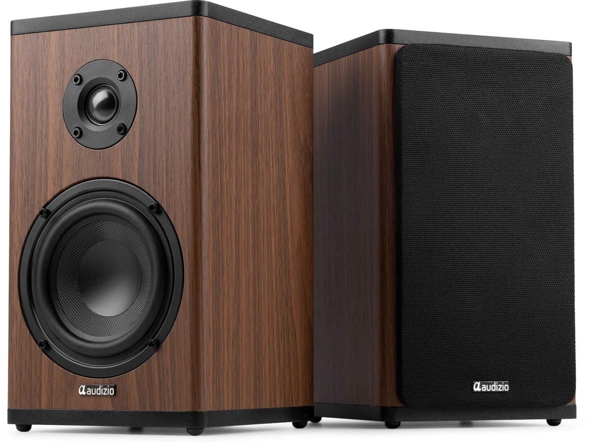 Draadloze speakers - Audizio BS20 speakerset - Luidspreker boxen met Bluetooth - Oplaadbare accu - Houtlook — afbeelding 1