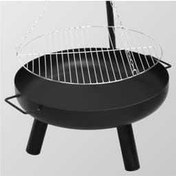 Gregman Roast 35 - Vuurschaal en Grill 2-in-1 - Tuinhaard BBQ met Verstelbaar Rooster - Zwart — thumbnail 5