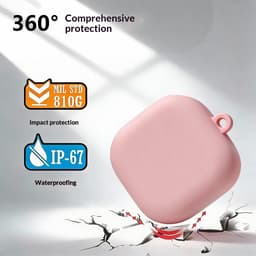 Telestore - hoesje geschikt voor Samsung Galaxy Buds 4 / 4 pro soft case cover - roze - TPU hoesje Beschermhoes - Samsung Galaxy Buds 4 / 4 Pro Cover - Buds4 hoesje - gel hoesje met sleutelhanger + Oordopjes schoonmaak set — thumbnail 2