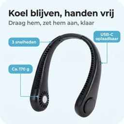 Cheqo® Nekventilator - Nek Ventilator - Neck Fan - Nek Fan - Halsventilator - Hals Ventilator - Draagbare Nekventilator - Nekventilator Oplaadbaar - Nekventilator USB - Nekventilator USB C - Gezichtsventilator — thumbnail 3