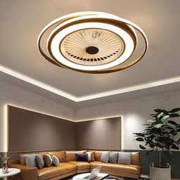 Plafondventilator met Lamp - Ringlamp Ventilator - Ruimte Verkoeling - Met Afstandsbediening - 60cm Diameter — thumbnail 5