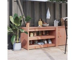 Buitenkeuken Kasten - Tuinkast Opbergkast - Buiten Koken - Modulair Ontwerp - 106 x 55 x 64 cm - Natuurlijk Douglas