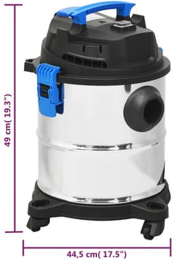 Nat- en droogzuiger 1200 W 20 L zilverkleurig — thumbnail 5