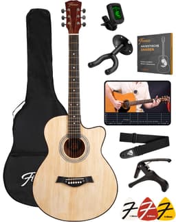 Finesse Akoestische Gitaar - met Videocursus - 4/4 40" - Western Gitaar - Gitaar Kind & Volwassenen - Naturel — thumbnail 1