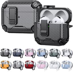 Telestore - AirPods Pro 3 Carbon hard case cover - Carbon hybride groen hoesje Beschermhoes - AirPods pro 3 Cover - hoesje geschikt voor Apple Airpods pro 3 - groen - Carbon hard cover - met MagSafe functie — thumbnail 4