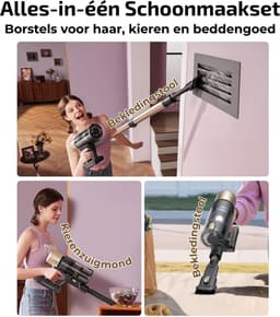 Steelstofzuiger Draadloos - Kruimeldief - Stofzuiger 50kPa zuigkracht - Zonder zak op accu - CleanDetect — thumbnail 5