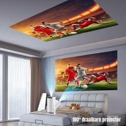 RONN® Draagbare beamer - Beamer - Projector - Mini Beamer - Wit - 11cm x 11cm x 17cm — thumbnail 4