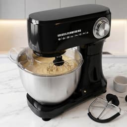 RONN® Mixer met mengkom - Mixer - Mixer met mengkom keukenmachine - Zwart - 10cm x 28cm x 32cm — thumbnail 3