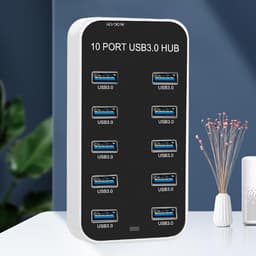 Aangedreven USB Hub - Poorten Uitbreider - Meer Apparaten - 10 Poorten 5Gbps - 121 Gram — thumbnail 2