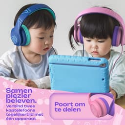 PowerLocus PLED Wired Kinder Koptelefoon met Draad - Koptelefoon voor kinderen - Veilig volume van 85dB en 94dB - Hoofdtelefoon - Met microfoon - Sharing Audio Functie - Roze — thumbnail 5