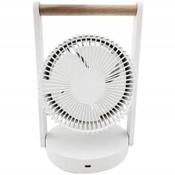 LTC draadloze bureauventilator met nachtlampje en LED-display - 5 snelheidsstanden, 3600 mAh batterij, LXWB17 - Wit — thumbnail 4