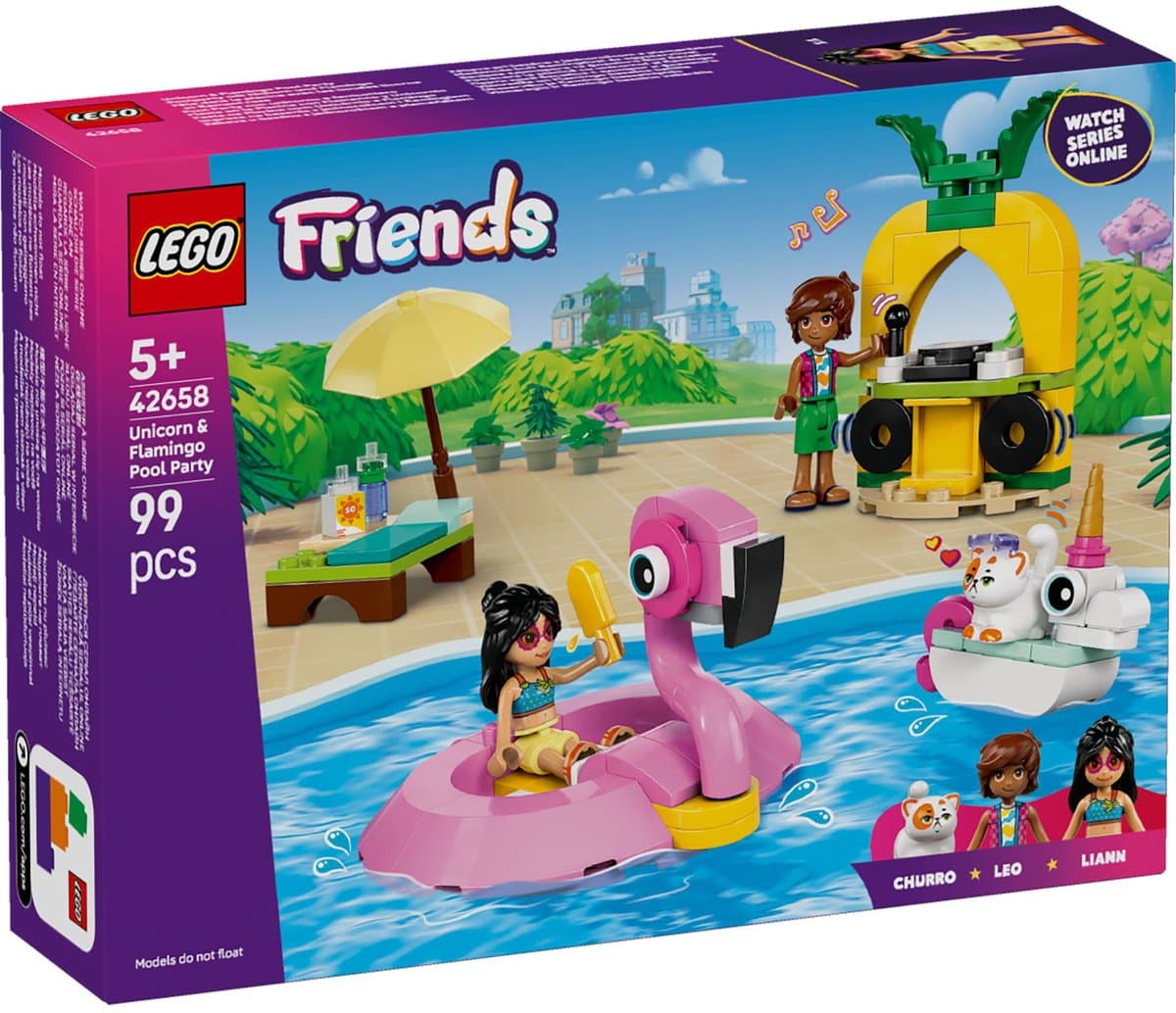 Lego Friends 42658 Zwembadfeestje Met Eenhoorn Bouwstenen — afbeelding 1