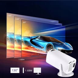 Mini Projector - 5G WiFi Bluetooth Beamer - 2+16G RAM - 200 ANSI - 1080P - Android 12.0 - Bluetooth 5.0 - 180° Verstelbaar & Auto Keystone - Wit - Dubbele luidsprekers - Groot scherm van 30–200 inch — thumbnail 2