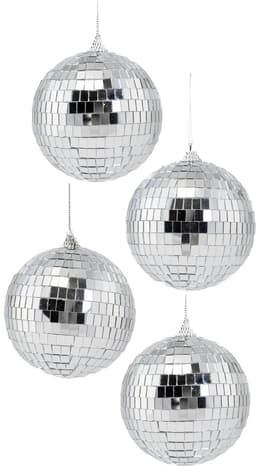 KIMU® 4x Discobal Ø 10 cm Klein - Discobol Spiegelbol Glitterbol Glitter Spiegeltjes Disco Bal Bol Decoratie Planeet Kerstbal Kerstballen Festival — thumbnail 1