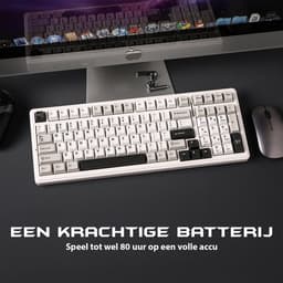 EPOMAKER x AULA F99 - Wit - Mechanisch Draadloos Toetsenbord - RGB - 100% - QWERTY - Gaming Keyboard - Leobog Reaper Switch — thumbnail 5