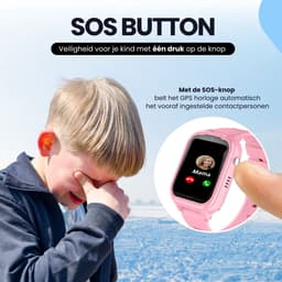 Protectly® GPS Horloge Kind Met Simkaart - SOS-Knop - Smartwatch Kinderen - Smartwatch Kind - GPS Tracker Kind - 4G - Videobellen - HD Camera - Whatsapp en SMS - Elke polsmaat - Incl. Simkaart — thumbnail 3