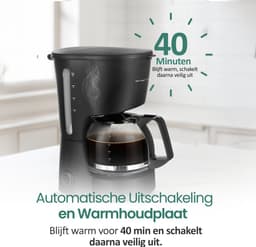 Emerio Compact Koffiezetapparaat met Glazen Kan - 5 Kopjes per Keer - 0,6L Filterkoffie - ook geschikt voor Camping - Uitneembaar Filter - Non-Drip systeem - 600W - CME-116801 Zwart — thumbnail 3