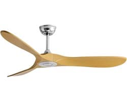 Livano Plafondventilator - Met Verlichting - Plafond Ventilator - Met Lamp - Plafonniere Met Ventilator - Licht Hout/Zilver - 152cm