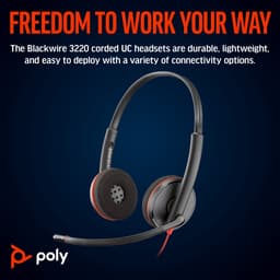 POLY Blackwire 3220 Stereo USB-C Headset + USB-C/A adapter — thumbnail 1