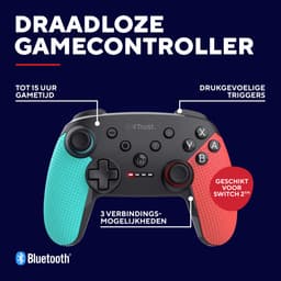 Trust GXT 1246RB Muta - Draadloze Switch Controller - Ook voor Nintendo Switch 2 - Draadloos via Bluetooth - Tot 15 Uur Speeltijd - Rood/Blauw — thumbnail 3