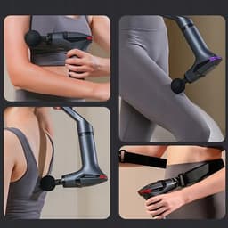Fitness Muscle Fascia Gun - met afneembaar handvat - 12 verschillende snelheidsniveaus - LCD-scherm - ademhalingslicht - 1500 mAh-batterij - donkergrijs — thumbnail 4