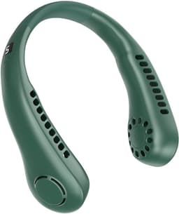 Nekventilator - Oplaadbaar - Unisex - Draagbaar - Handsfree Bladeless - Persoonlijke koelventilator met LED-display - 5 snelheden - Draagbare hangventilator - Voor reizen/wandelen/sporten/koken - Groen — thumbnail 1