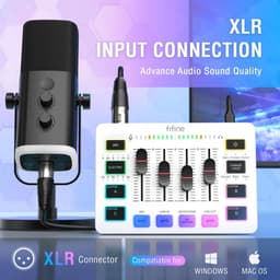 FIFINE - SC3 - Wit - Streaming Deck - DJ Mixer - Gaming Mixer - Podcast / Stream / Gaming - XLR Aansluiting - Line-in - Voice Changer — thumbnail 3