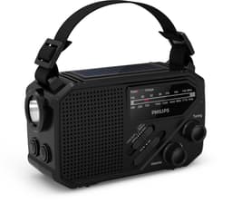 PHILIPS TAR1609 draagbare Noodradio FM/AM met interne oplaadbare batterij, back-up met AAA-batterij en handslinger, autovakantie, zonne-energie, ingebouwde led-lamp en zaklamp als noodradio survival emergency radio kamperen, wandelen, stroomuitval — thumbnail 1
