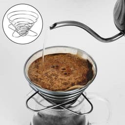 Compacte spiraalvormige koffiemachine - Draagbare roestvrijstalen filterkoffiemachine, geschikt voor reizen, kamperen, fietstochten en thuisgebruik - Lichtgewicht, opvouwbaar en milieuvriendelijk ontwerp — thumbnail 4