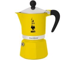 Bialetti Rainbow Geel Percolator – 6 kops – 300 ml – Authentieke Italiaanse Espresso Maker